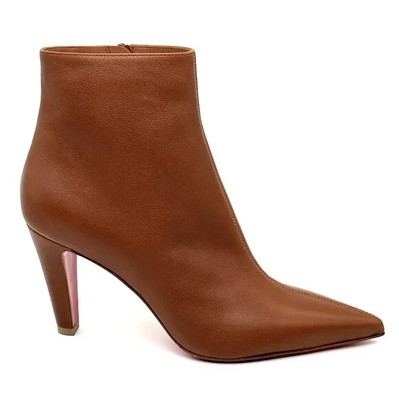 Christian Louboutin VIBELLA BOOTY 85 Leather Ankle Bootie Boots Heels - Picture 11 of 16